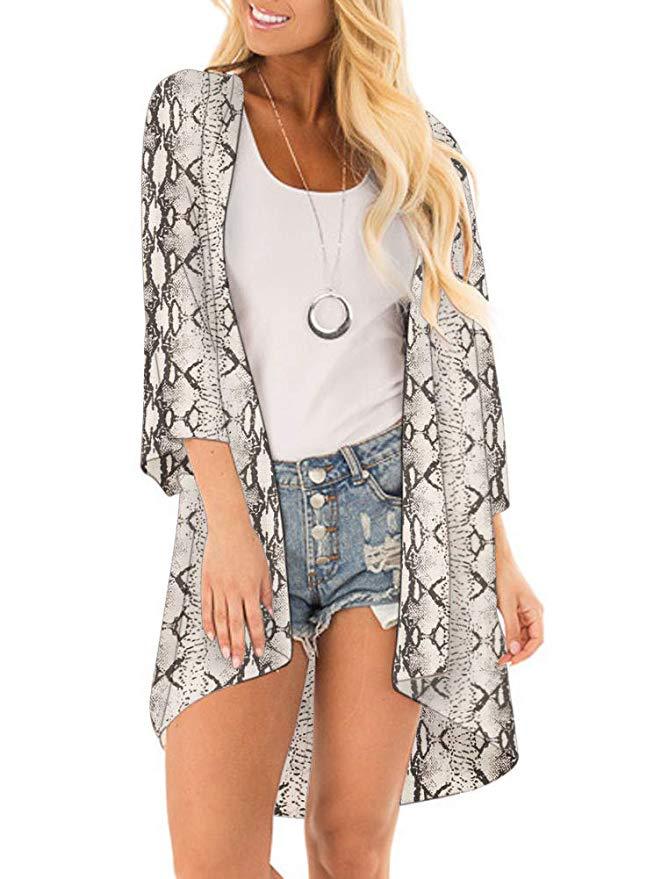 Sheer Chiffon Open Kimono Cardigan - Color_3