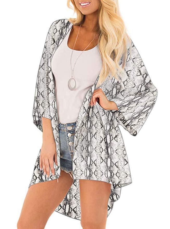 Sheer Chiffon Open Kimono Cardigan - Color_3 - 1