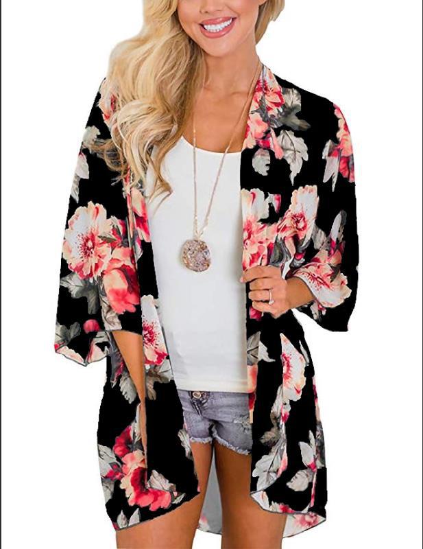 Sheer Chiffon Open Kimono Cardigan - Color_4