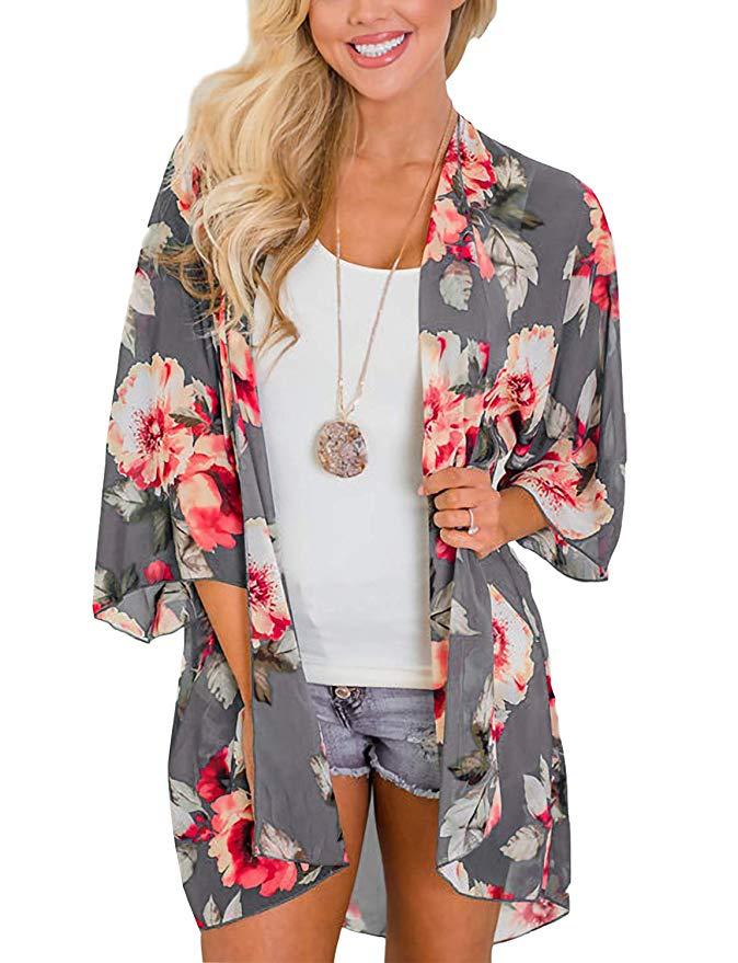 Sheer Chiffon Open Kimono Cardigan - Color_6