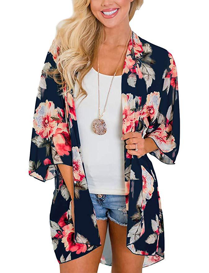 Sheer Chiffon Open Kimono Cardigan - Color_7