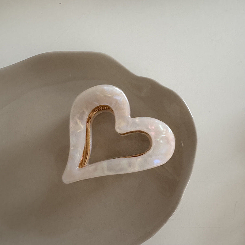 Heart Cutout Acetate Claw Clip - Moonlight