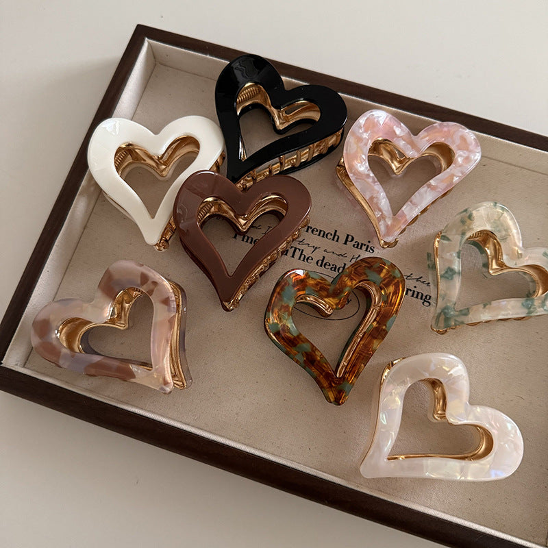 Heart Cutout Acetate Claw Clip