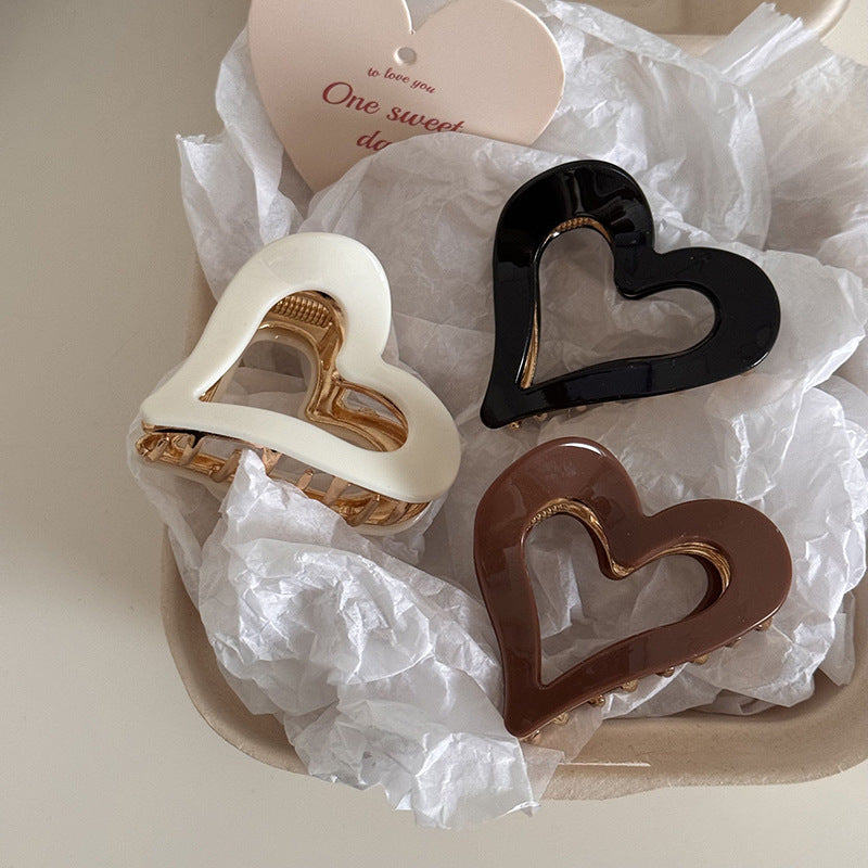 Heart Cutout Acetate Claw Clip - view 2
