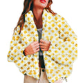 Checkered Sherpa Zip Up Bomber Jacket - Yellow