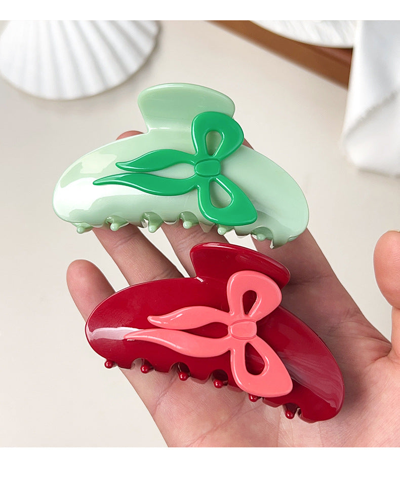 Glossy Oversized Ribbon Hair Claw Clip