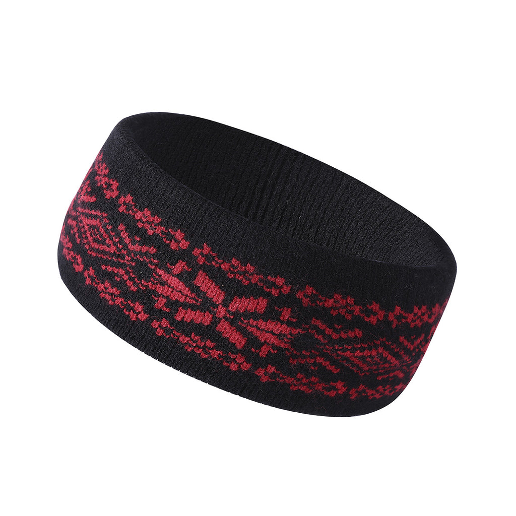 Nordic Snowflake Fair Isle Ear Warmer - Red