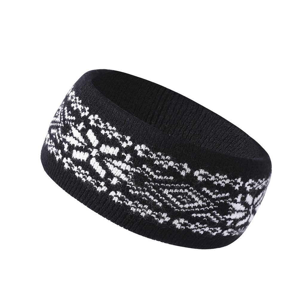 Nordic Snowflake Fair Isle Ear Warmer - White