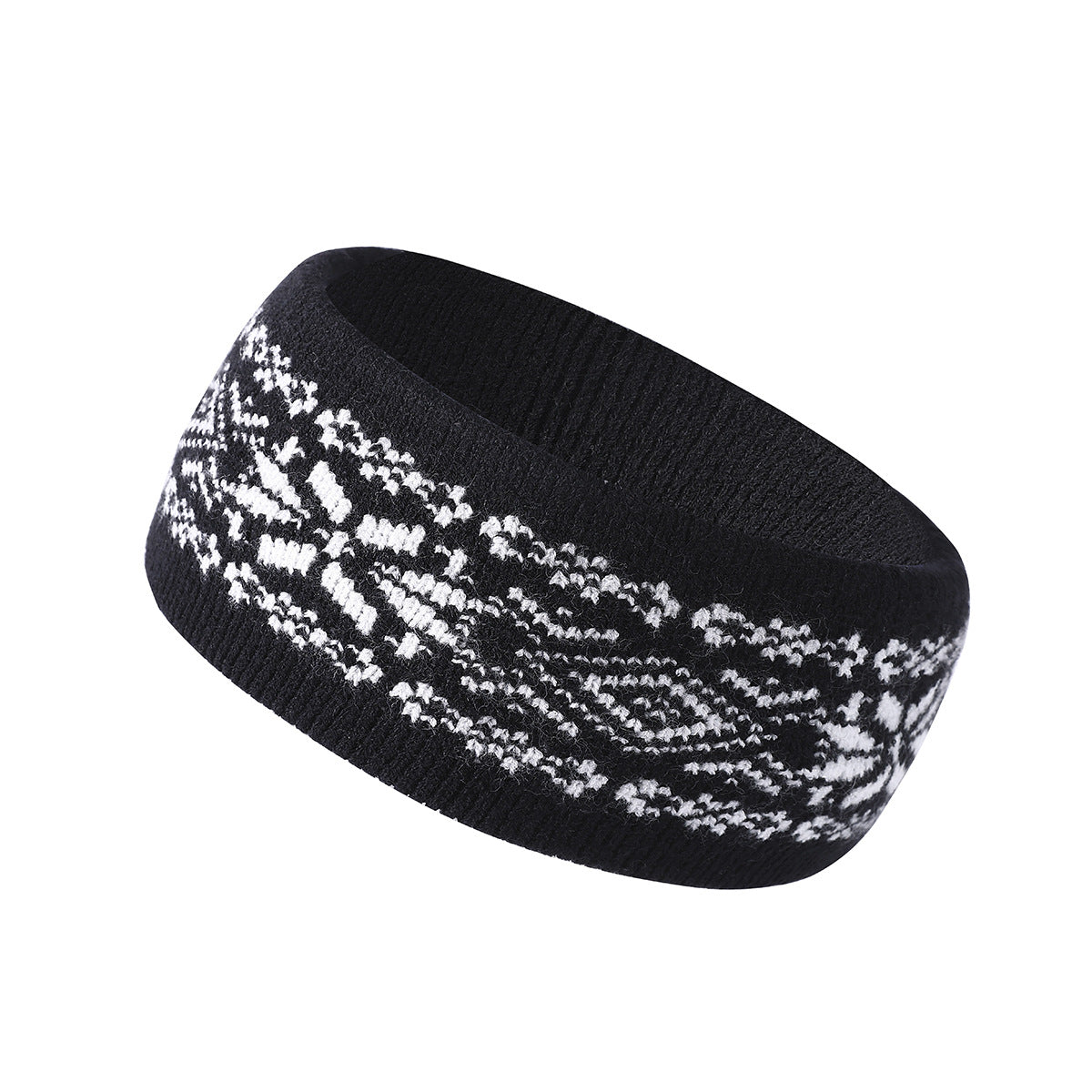 Nordic Snowflake Fair Isle Ear Warmer - White