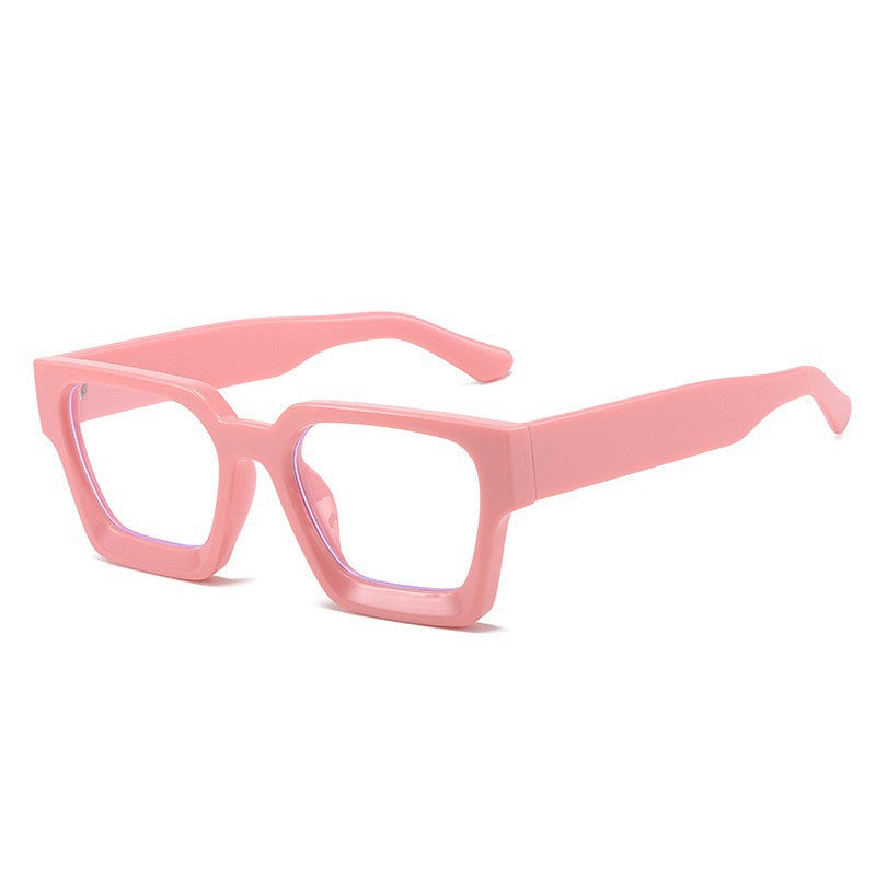 Chunky Square Frame Eyeglasses With Clear Lens - Color_08