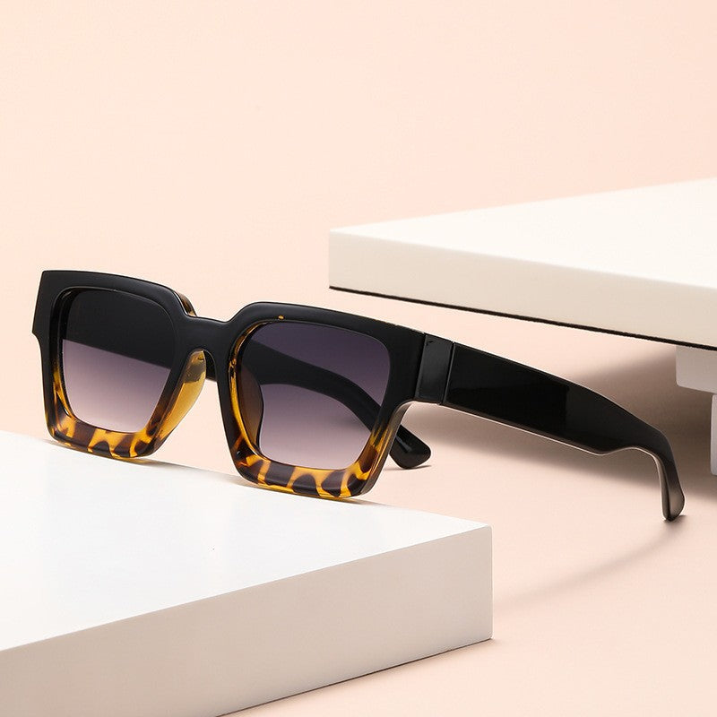 Chunky Square Frame Eyeglasses With Clear Lens - Color_19