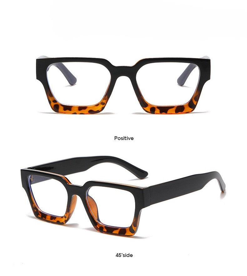 Chunky Square Frame Eyeglasses With Clear Lens