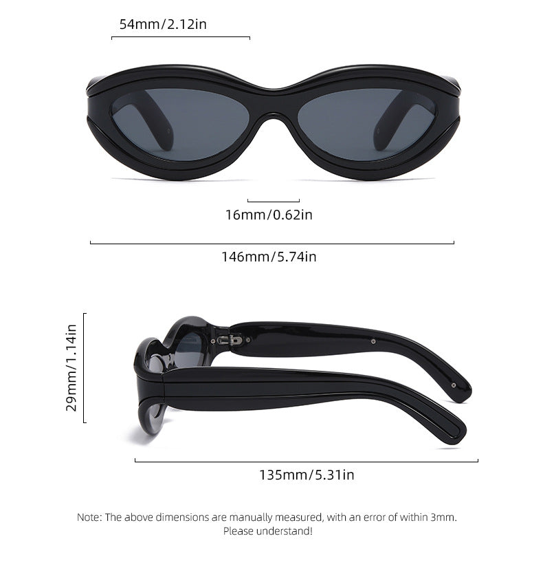 Thick Oval Y2K Sport Wrap Sunglasses