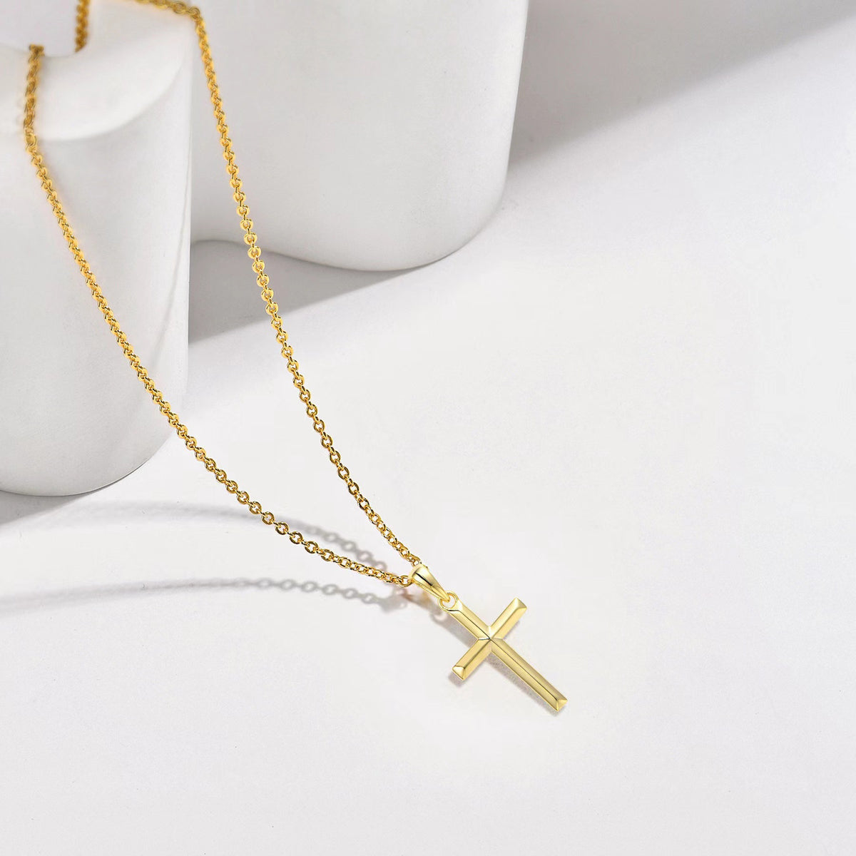 Minimalist Cross Pendant Chain Necklace - view 1