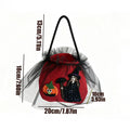 Spooky Witch Drawstring Bucket Treat Bag - Red