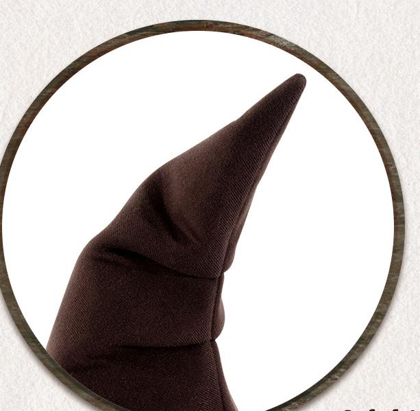 Rustic Patch Felt Halloween Witch Hat - Brown - 3