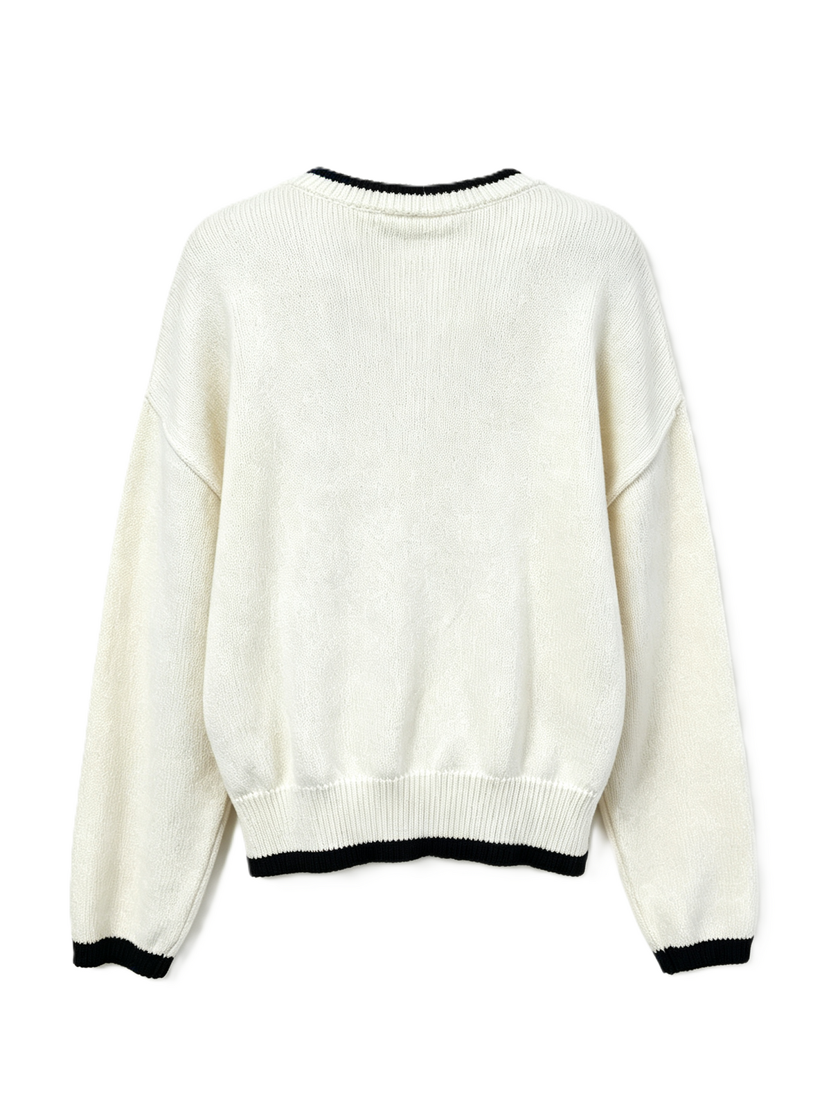 Varsity Number Intarsia Drop Shoulder Sweater - Apricot - 1