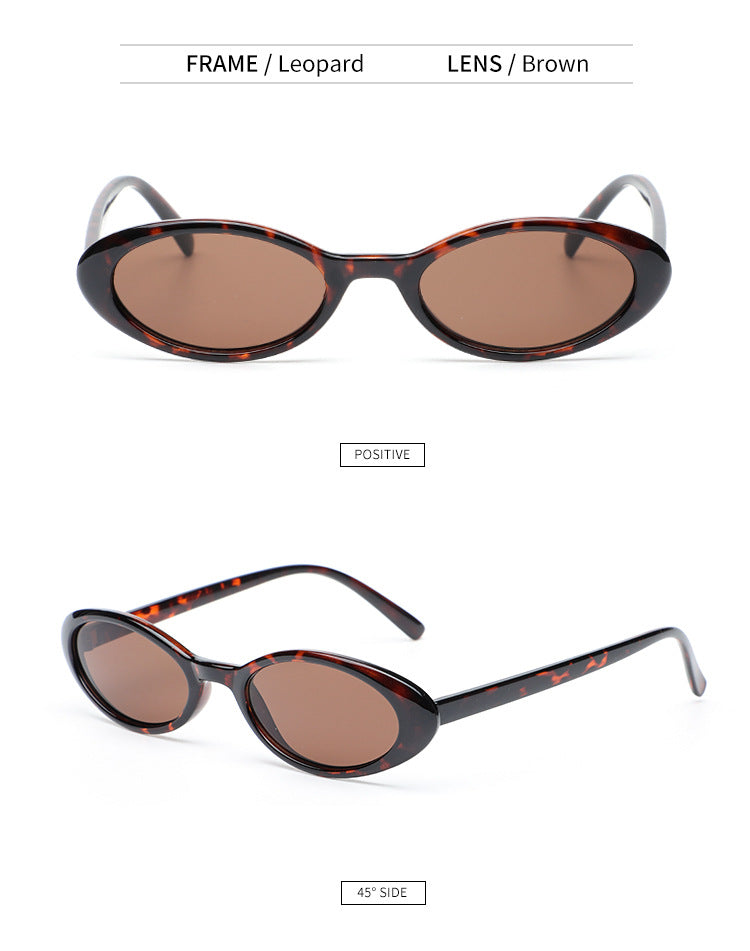 Slim Oval Retro Frame Sunglasses - view 1