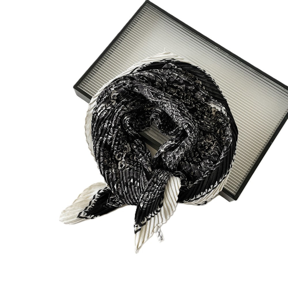 Pleated Crinkle Square Bandana Head Scarf - C21