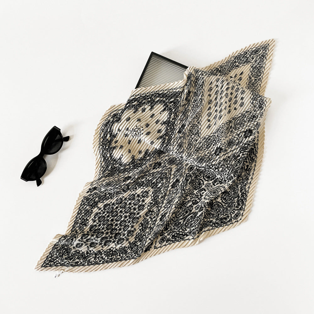 Pleated Crinkle Square Bandana Head Scarf - view 3