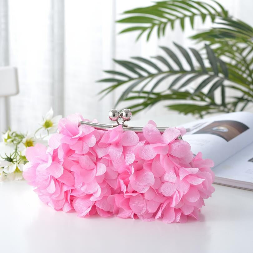 Petal Flower Kiss Lock Evening Clutch
