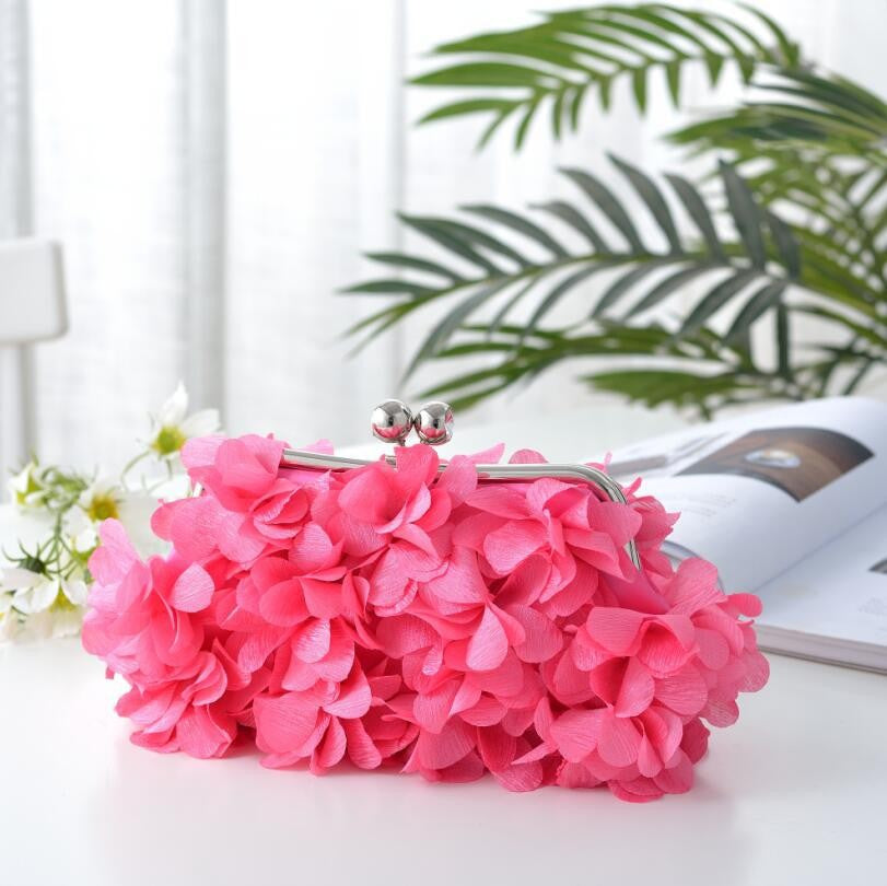 Petal Flower Kiss Lock Evening Clutch
