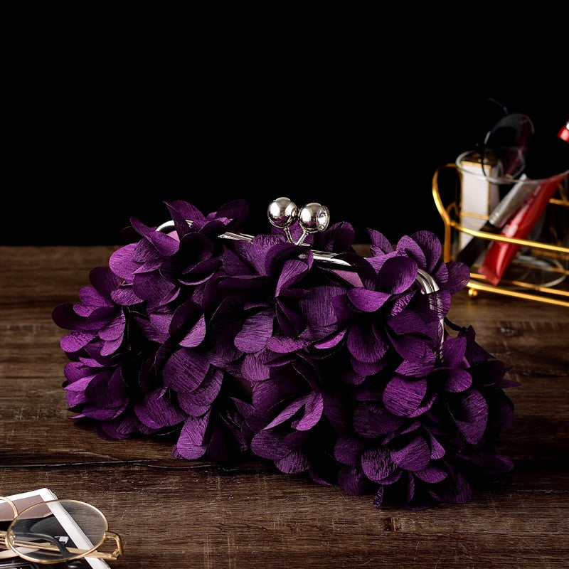 Petal Flower Kiss Lock Evening Clutch