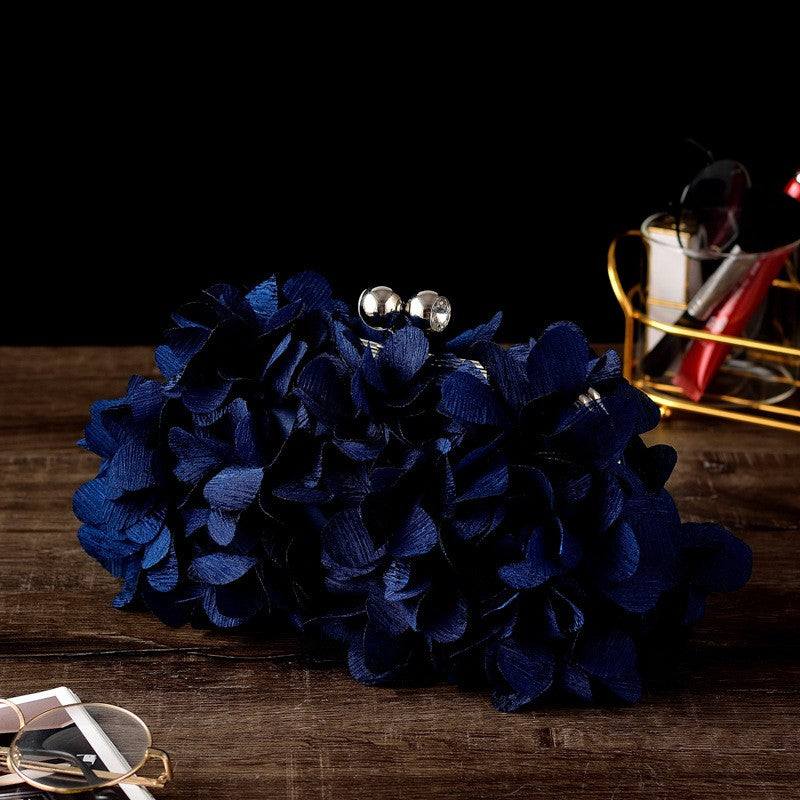 Petal Flower Kiss Lock Evening Clutch