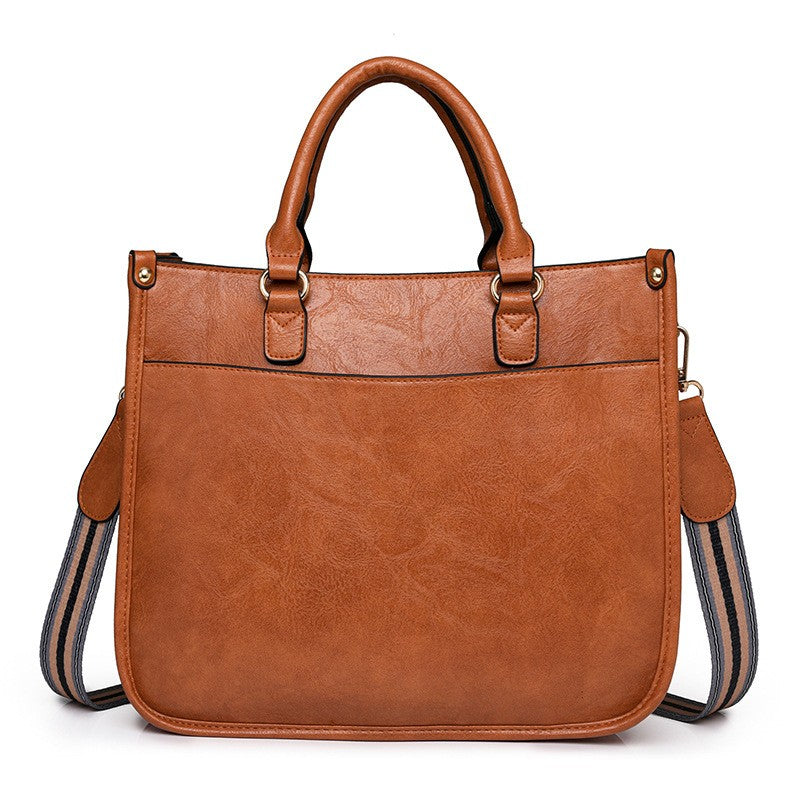Structured Work Satchel with Striped Guitar Strap