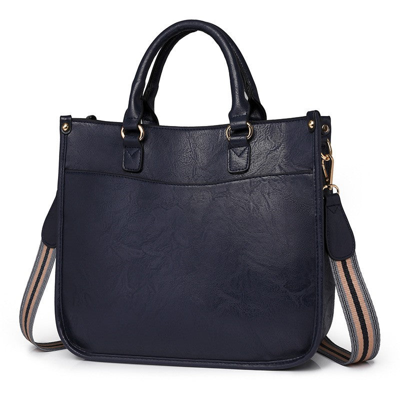 Structured Work Satchel with Striped Guitar Strap