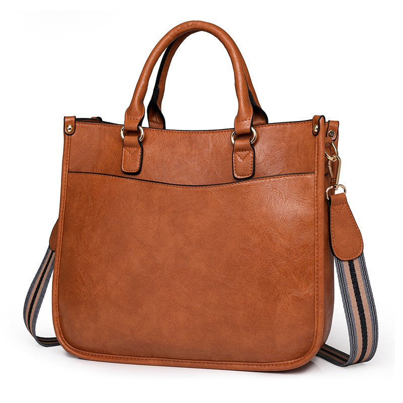 Structured Work Satchel with Striped Guitar Strap