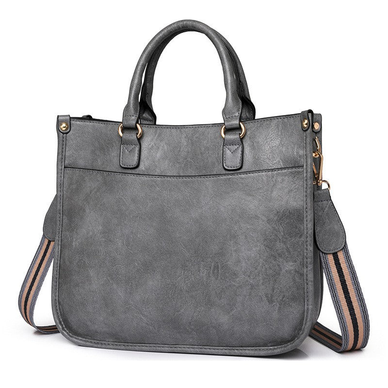 Structured Work Satchel with Striped Guitar Strap