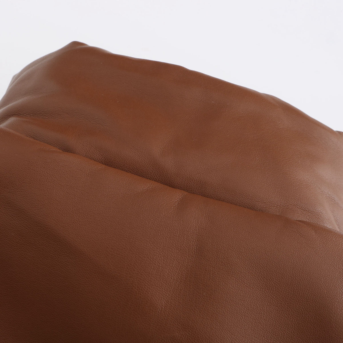 Faux Leather Stand Collar Puffer Jacket - Brown - 12