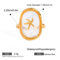 Starfish Charm Clear Resin Ring - Gold