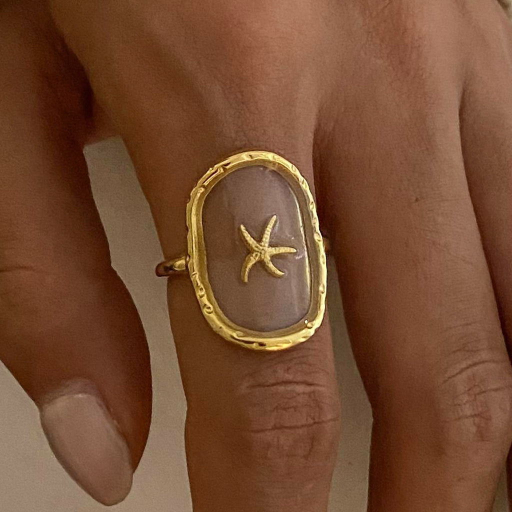 Starfish Charm Clear Resin Ring - view 1