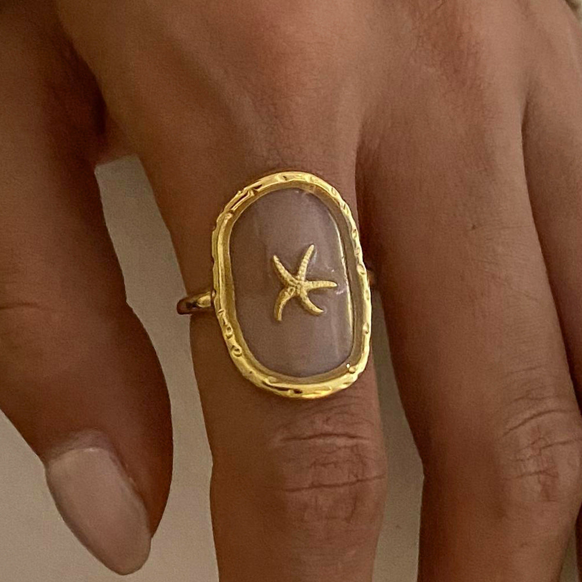 Starfish Charm Clear Resin Ring - view 1