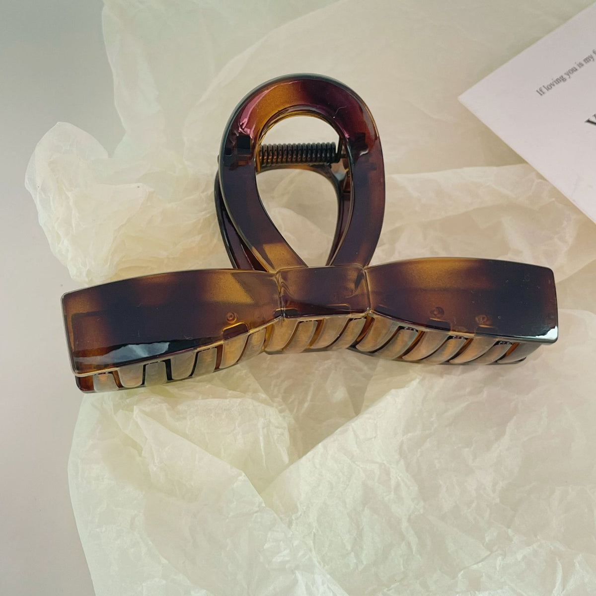 Sleek Ribbon Bow Jaw Hair Clip - GDecay5in