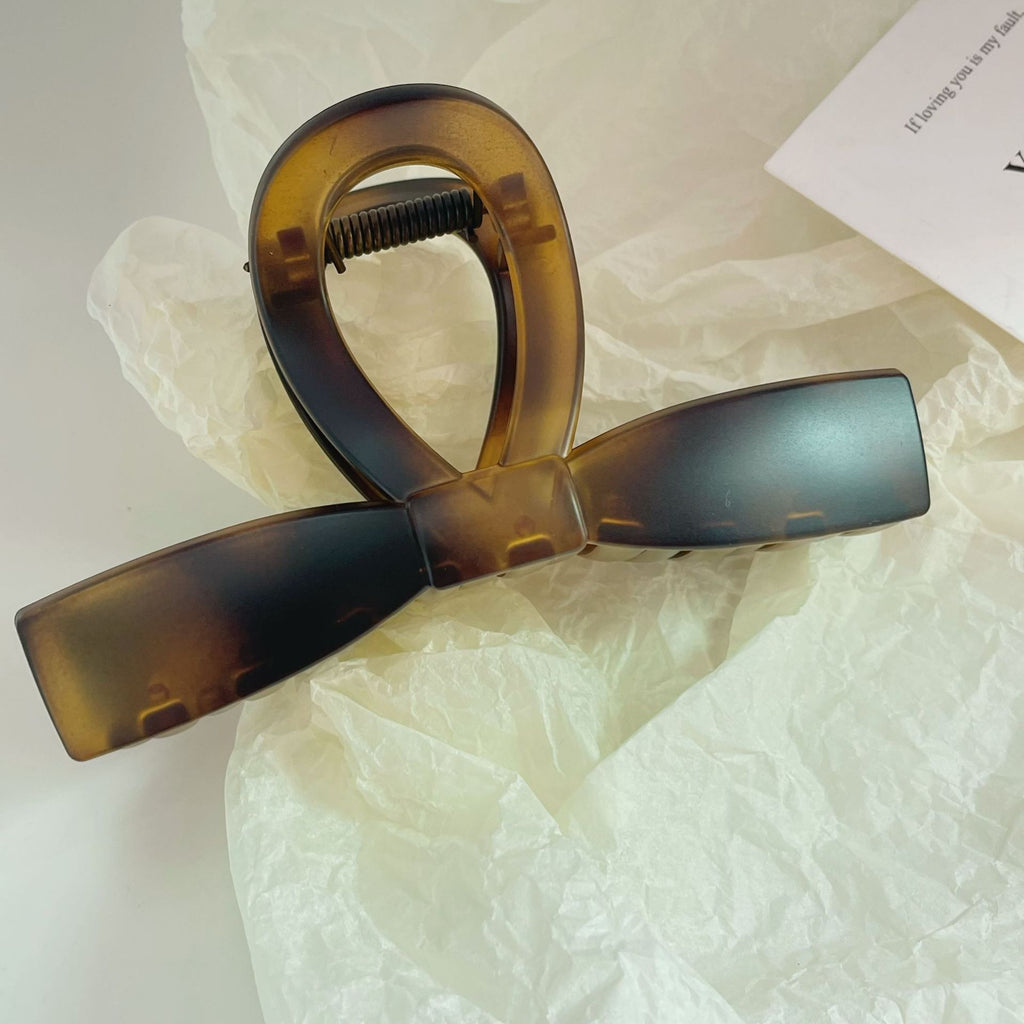 Sleek Ribbon Bow Jaw Hair Clip - MDecay5in