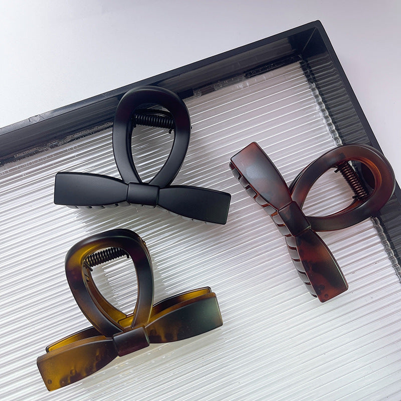 Sleek Ribbon Bow Jaw Hair Clip - view 2