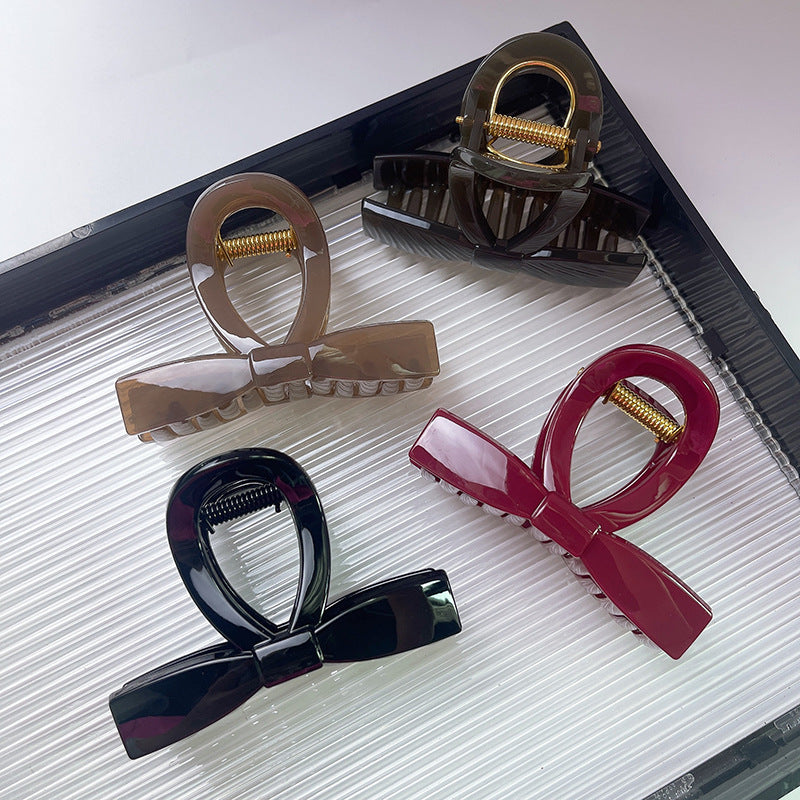 Sleek Ribbon Bow Jaw Hair Clip - view 3