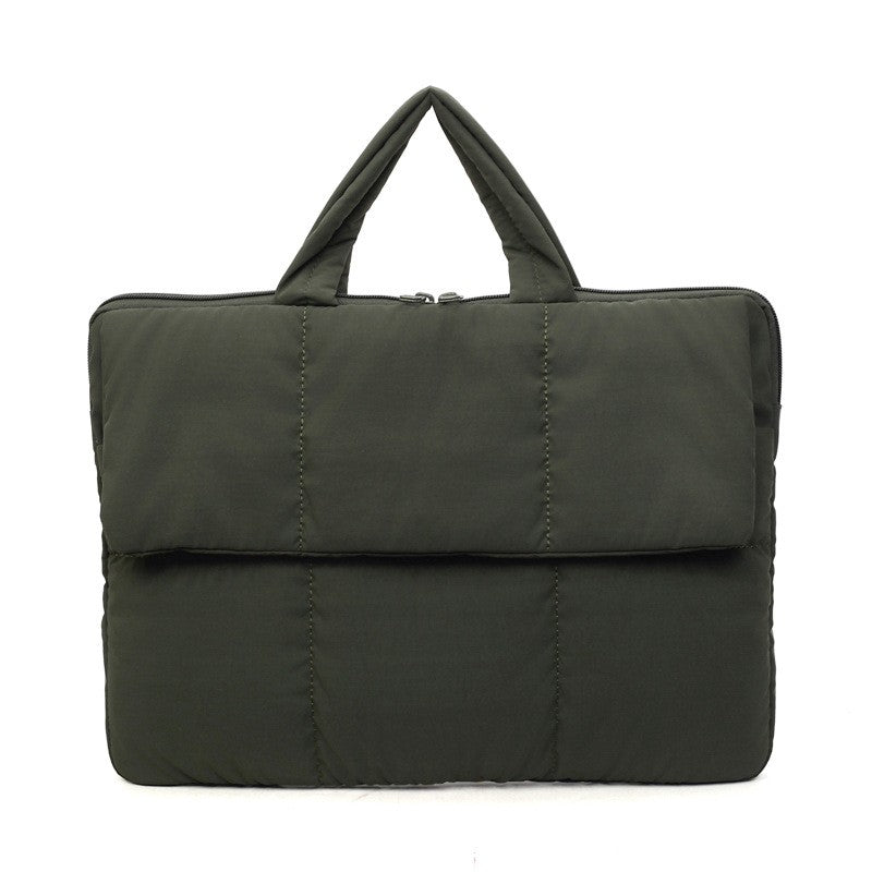 Quilted Puffer Laptop Bag with Top Handles
