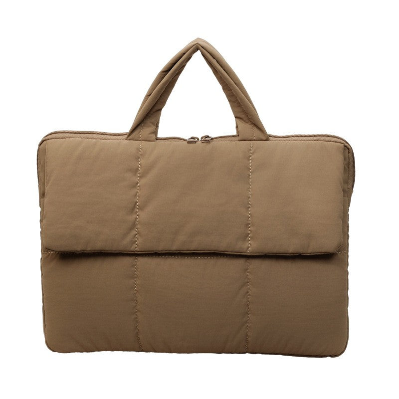 Quilted Puffer Laptop Bag with Top Handles