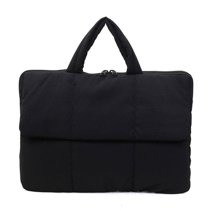 Quilted Puffer Laptop Bag with Top Handles