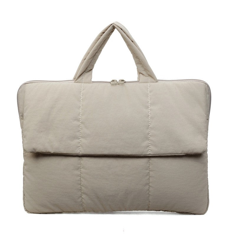 Quilted Puffer Laptop Bag with Top Handles