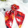 Halloween Ghost Print Scarf Bow Hair Tie - NO_1