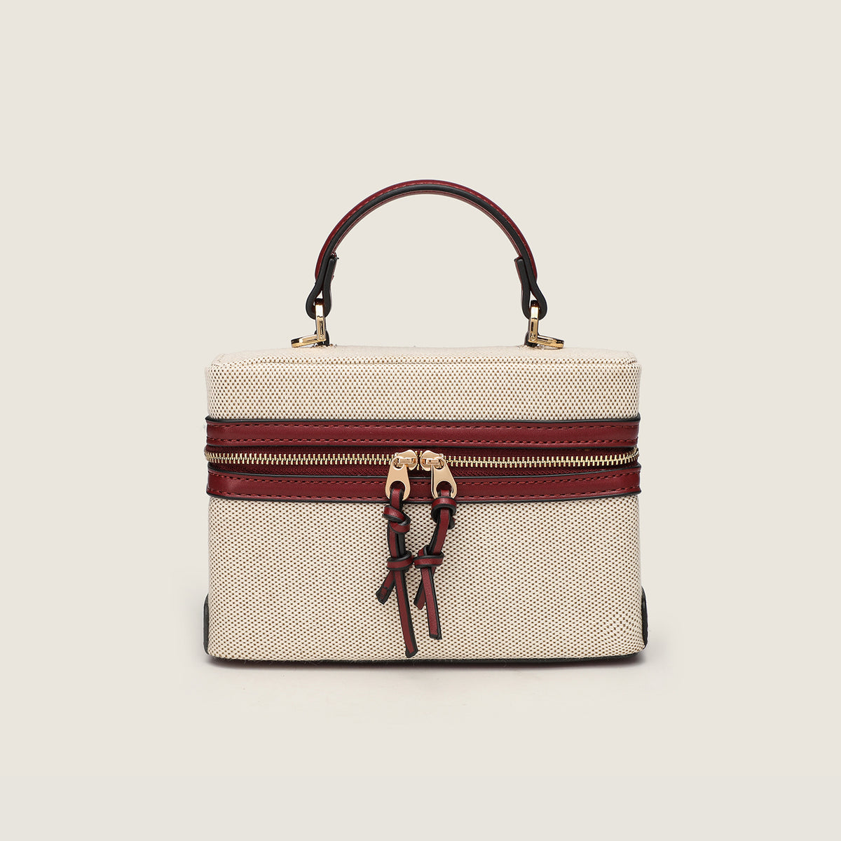 Structured Box Top Handle Bag - Red