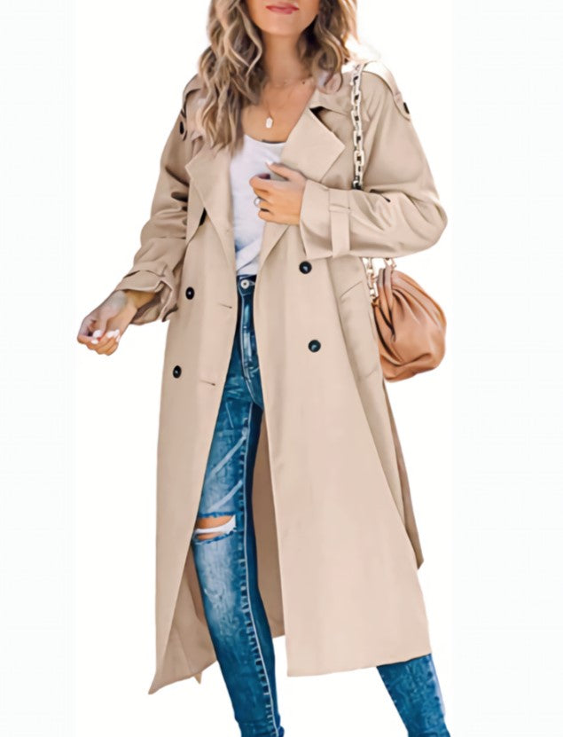 Ankle Length Double Breasted Trench Coat