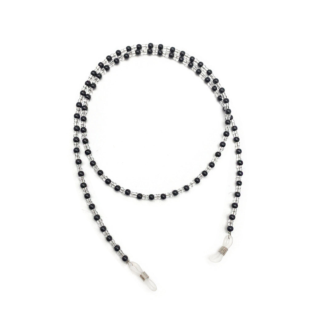 Retro Two Tone Bead Glasses Chain - Black
