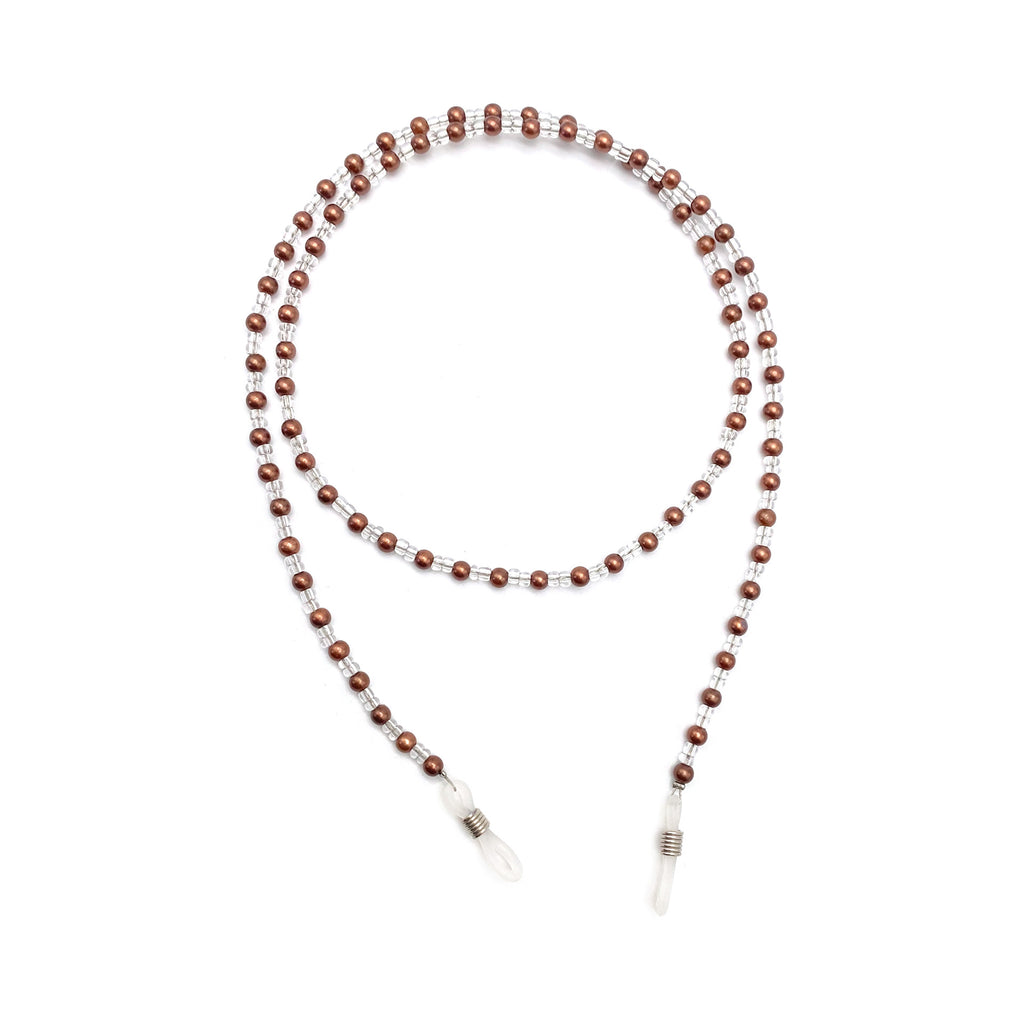 Retro Two Tone Bead Glasses Chain - Brown - 1