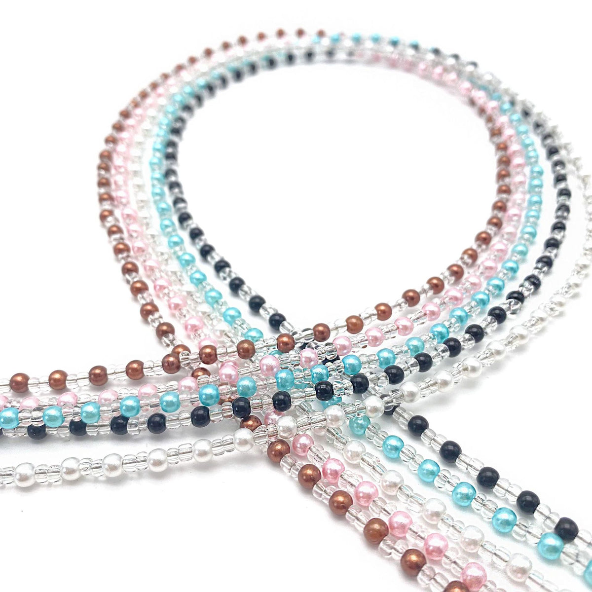 Retro Two Tone Bead Glasses Chain - Brown - 2